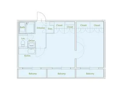 CASA NOAH高峯町(1LDK/3階)の間取り写真