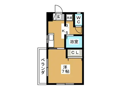 ラ・メゾンナナ(1K/1階)の間取り写真