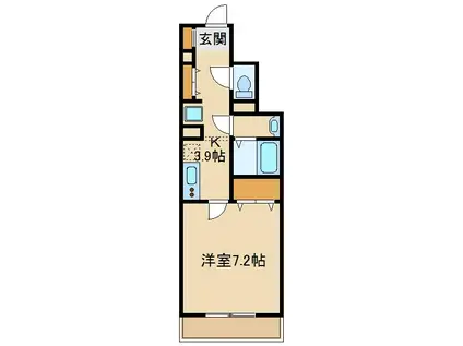 ソレイユ壱番館(1K/1階)の間取り写真