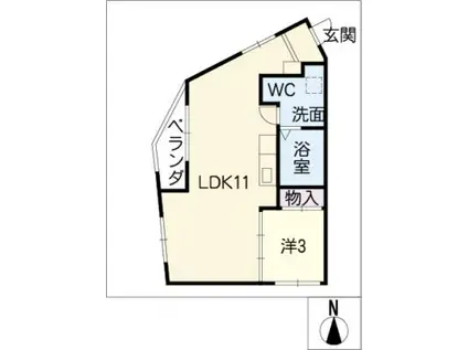 翔MINOKAMO(1LDK/3階)の間取り写真