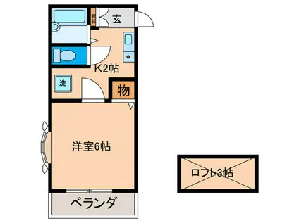 エクセレントエンジェル(1K/3階)の間取り写真