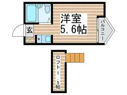 ウィスタリア(ワンルーム/1階)の間取り写真