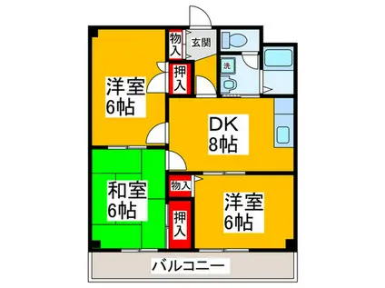 SELLEY´S金剛(3DK/3階)の間取り写真