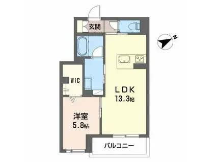 GRAND GREIGE(1LDK/2階)の間取り写真