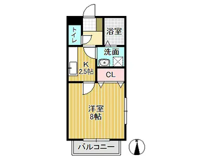 オールージュ(1K/2階)の間取り写真