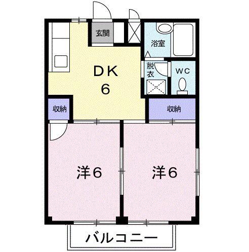 メゾンサカエ(2DK/2階)の間取り写真