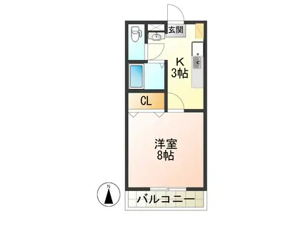 アンジェラ(1K/3階)の間取り写真