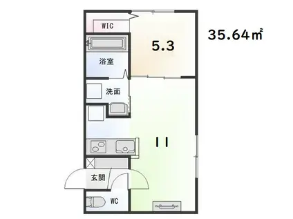 MESIG RED(1LDK/3階)の間取り写真