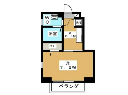 TRUST VALUE麻布十番(1K/6階)の間取り写真