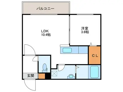 GIULIA196 ジュリア196(1LDK/2階)の間取り写真