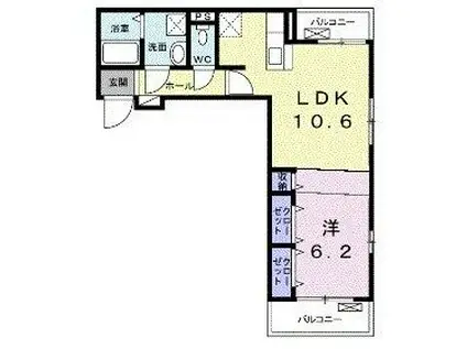 アヴニール・ド・志木(1LDK/2階)の間取り写真