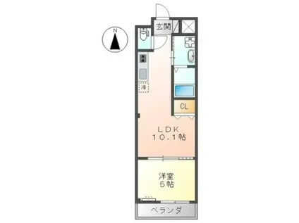 アフロディテ(1LDK/2階)の間取り写真