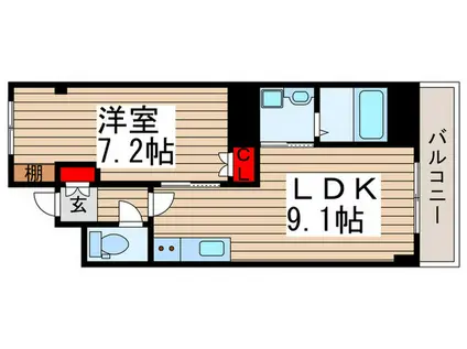 エルディア(1LDK/2階)の間取り写真
