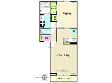 エタンセル(1LDK/3階)の間取り写真