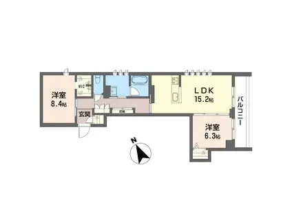 エクラージュ(2LDK/2階)の間取り写真