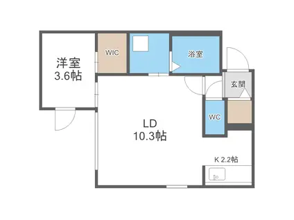 プログレス元町II(1LDK/2階)の間取り写真