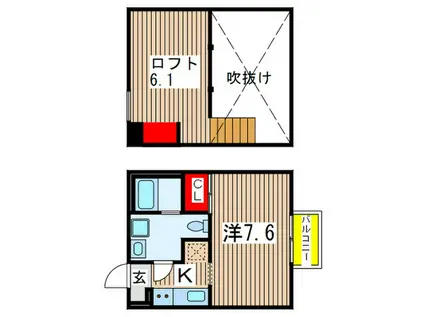 グランディール千葉(1K/1階)の間取り写真