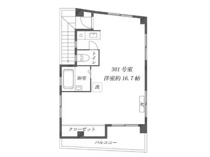 プリメーラIII(ワンルーム/3階)の間取り写真