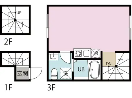 アウローラ金町(ワンルーム/3階)の間取り写真
