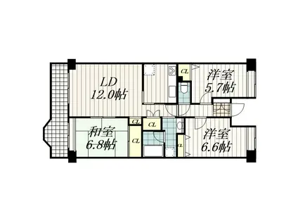 フェリス蘇我(3LDK/2階)の間取り写真