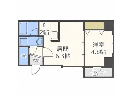 アイビーパレス52(1LDK/4階)の間取り写真