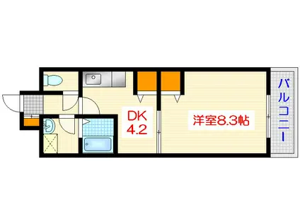 ジョルニ・フェリーチ(1DK/7階)の間取り写真