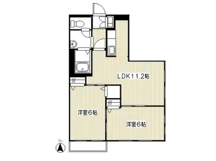 コンフタブル(2LDK/1階)の間取り写真