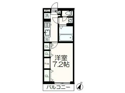 グレイス堀之内(1K/1階)の間取り写真