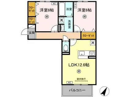 スペチアーレ・セレーナ(2LDK/3階)の間取り写真