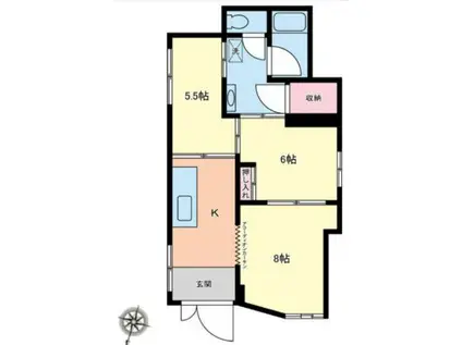 テトラハイム(3K/1階)の間取り写真
