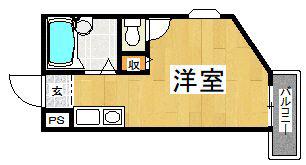ドムス白鷺(1K/2階)の間取り写真