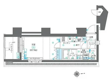 ZOOM新宿下落合(1K/1階)の間取り写真