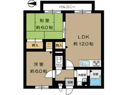 マリーノミキB(2LDK/2階)の間取り写真