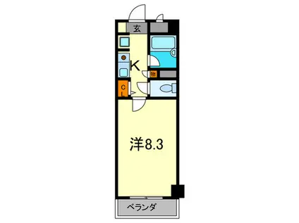 プレステージ岡本(1K/5階)の間取り写真