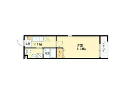 ウエストコート(1K/1階)の間取り写真