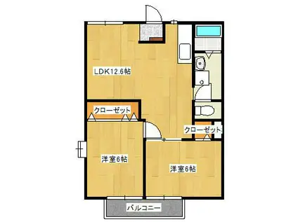 カームスズキ(2LDK/2階)の間取り写真