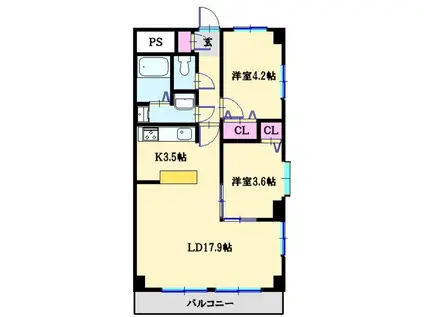 アスコットアームズ南橋本(2LDK/5階)の間取り写真