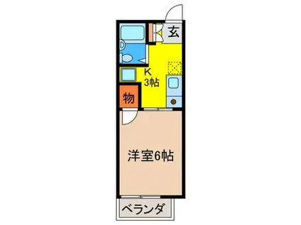 ジュネス阪本(1K/1階)の間取り写真