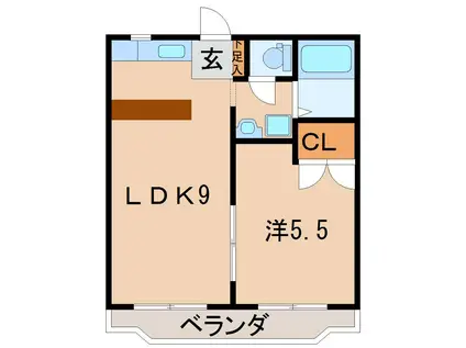 GROOVE(1LDK/2階)の間取り写真