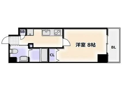 パークレーンミナミ(1K/3階)の間取り写真