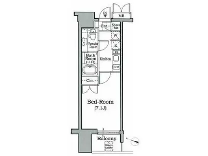 レジディア文京本駒込(1K/5階)の間取り写真