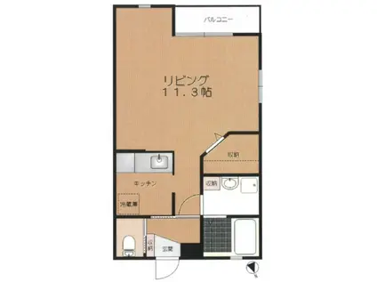 J‐HOUSE II(1K/1階)の間取り写真