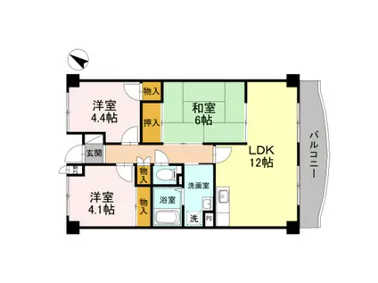 グランドハウスプラム(3LDK/1階)の間取り写真