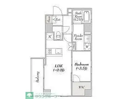 ミリア・レジデンス長原(1LDK/4階)の間取り写真