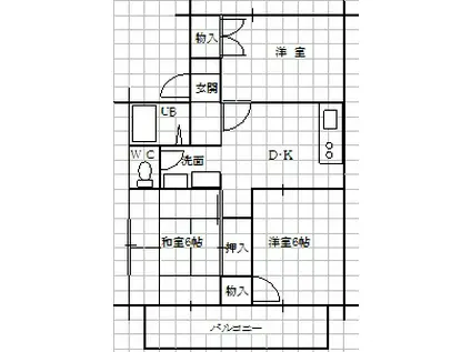 吾妻ハイツ(3DK/2階)の間取り写真