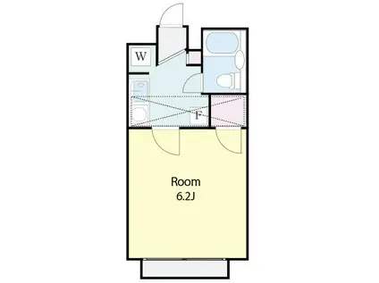 ラ・クレセール(1K/1階)の間取り写真