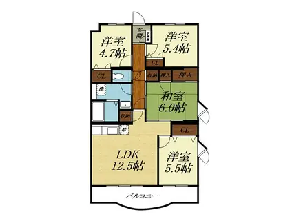 プリマベーラ(4LDK/4階)の間取り写真