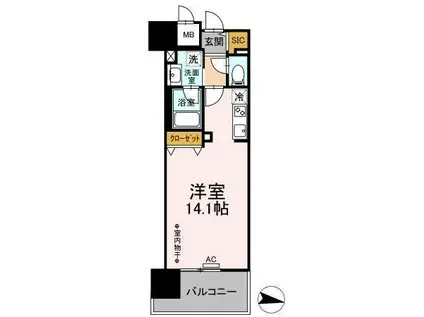 PARK AVENUE イースト(ワンルーム/3階)の間取り写真