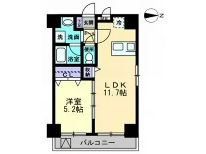 ARCSTAGE表町(1LDK/4階)の間取り写真