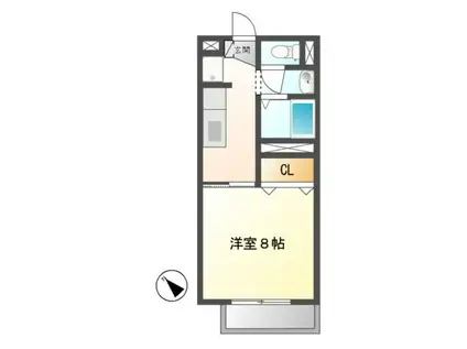 コーポ中恵土(1K/2階)の間取り写真